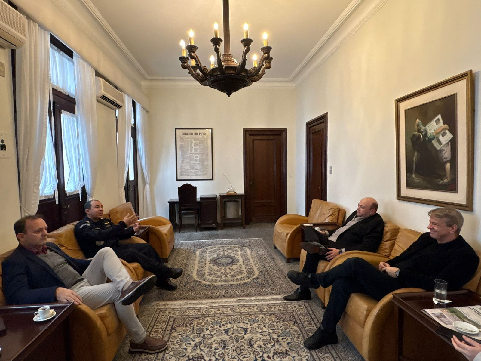 Reunião com a equipe do Jornal Correio do Povo