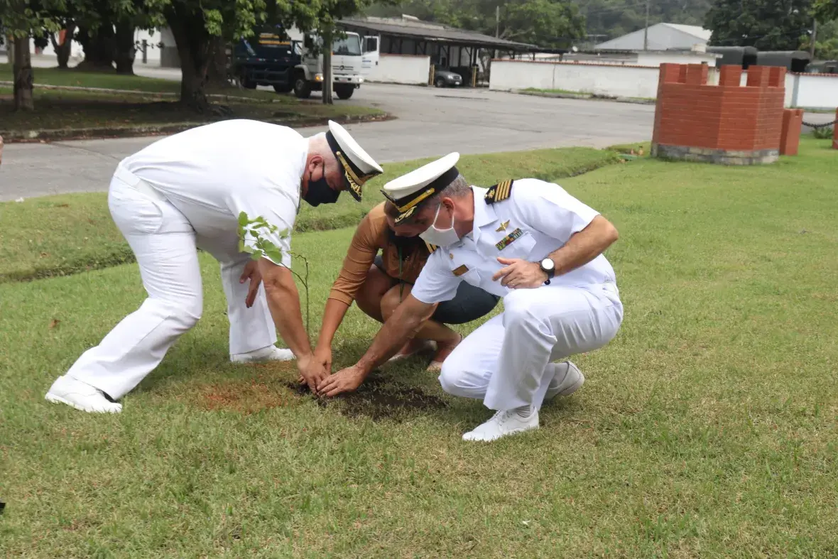 Na ocasião, foi realizado o plantio de uma muda de pau-brasil