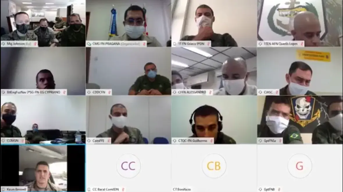 Conferência virtual contou com a participação de militares da Marinha do Brasil e do Corpo de Fuzileiros Navais dos Estados Unidos