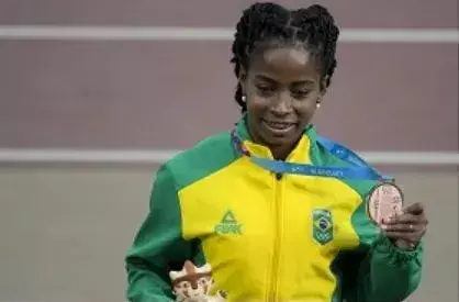 A Sargento Vitória Rosa (100 metros) garantiu a medalha de bronze no Atletismo