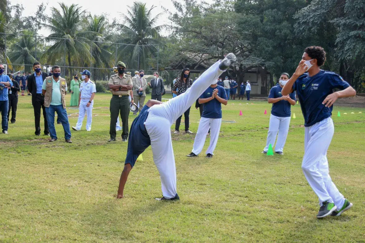 Capoeira foi uma das atividades acompanhadas pela comitiva na BFNRM
