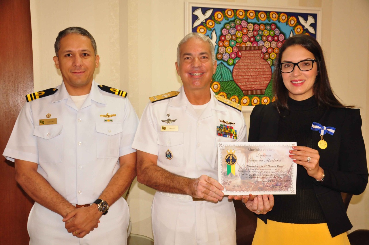 C Alte Arentz com a Deputada Estadual Janaína Riva e o Capitão dos Portos de Mato Grosso, CC Cristiano