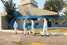 Área externa da sede da Sanesul em Corumbá