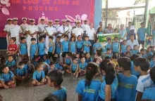 Banda de Música do Com6ºDN com alunos da Escola Municipal Djalma Sampaio Brasil