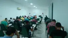 Candidatos durante prova em Tangará da Serra-MT