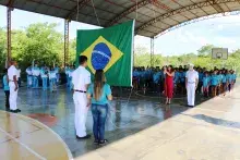 Cerimonial à Bandeira na E. M. Almirante Tamandaré
