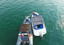 Embarcação da Delegacia Fluvial de Cuiabá realizando inspeção naval 