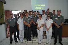 Militares do HNLa que participaram da palestra
