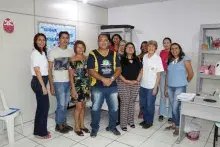 Membros da Soamar Ladário-Corumbá, da Secretaria Municipal de Educação de Corumbá e da E.M. Rural Pólo Porto Esperança