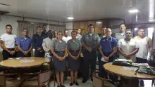 Militares a bordo do Navio Caravelas