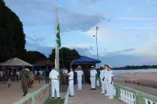 Militares da AgSFAraguaia durante o Cerimonial a Bandeira
