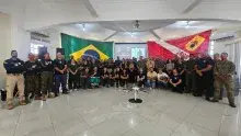 Palestrantes e participantes do 1º Seminário de Cães Detectores