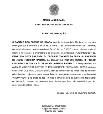 Edital de Intimação - IAFN
