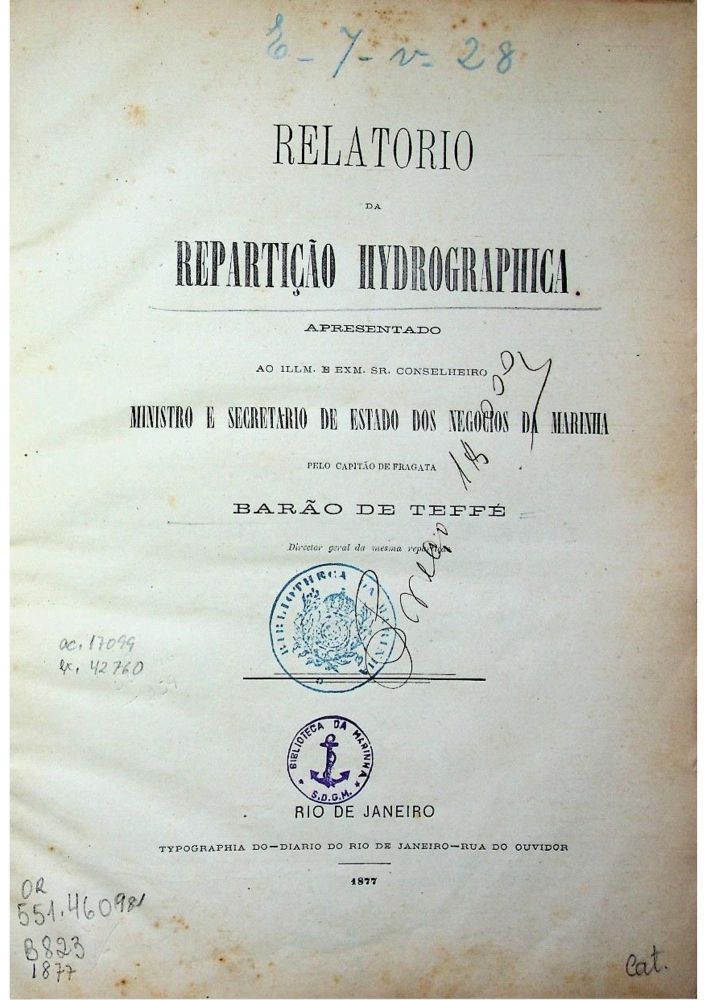 Relatório da Repartição Hydrographica