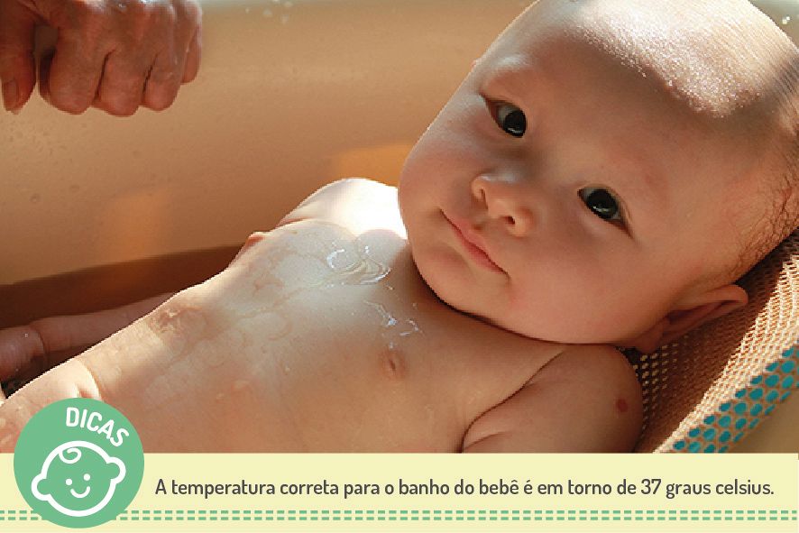 A temperatura correta para o banho do bebê é em torno de 37ºC